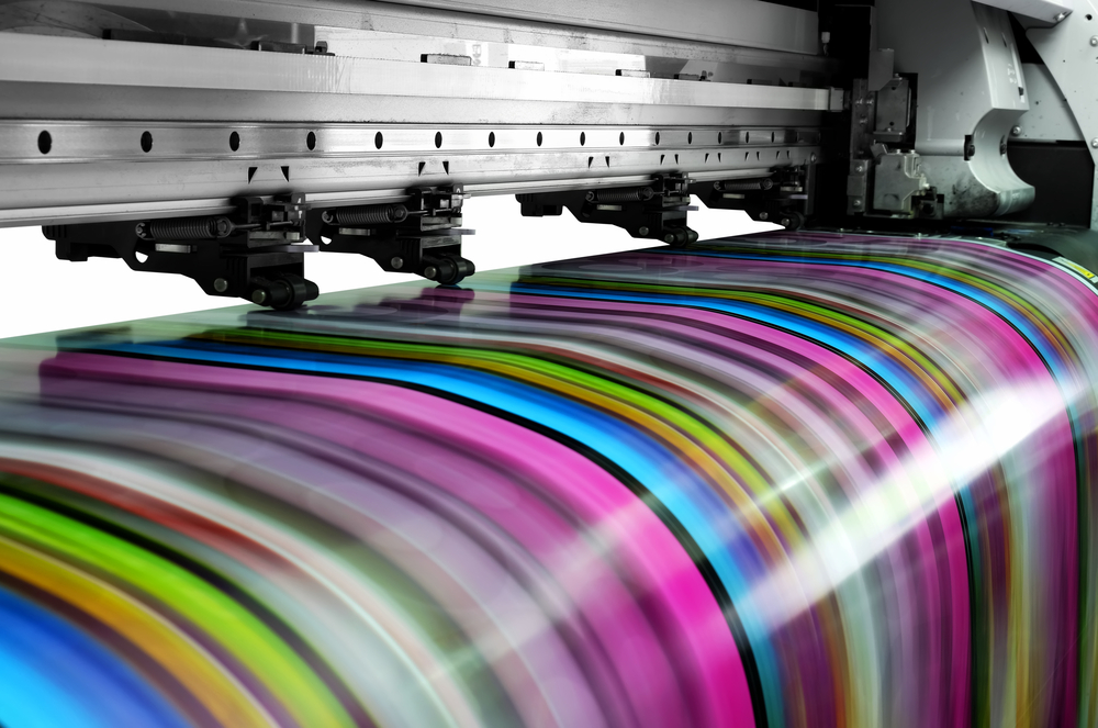 Inkjet printing machine producing vibrant lines of color
